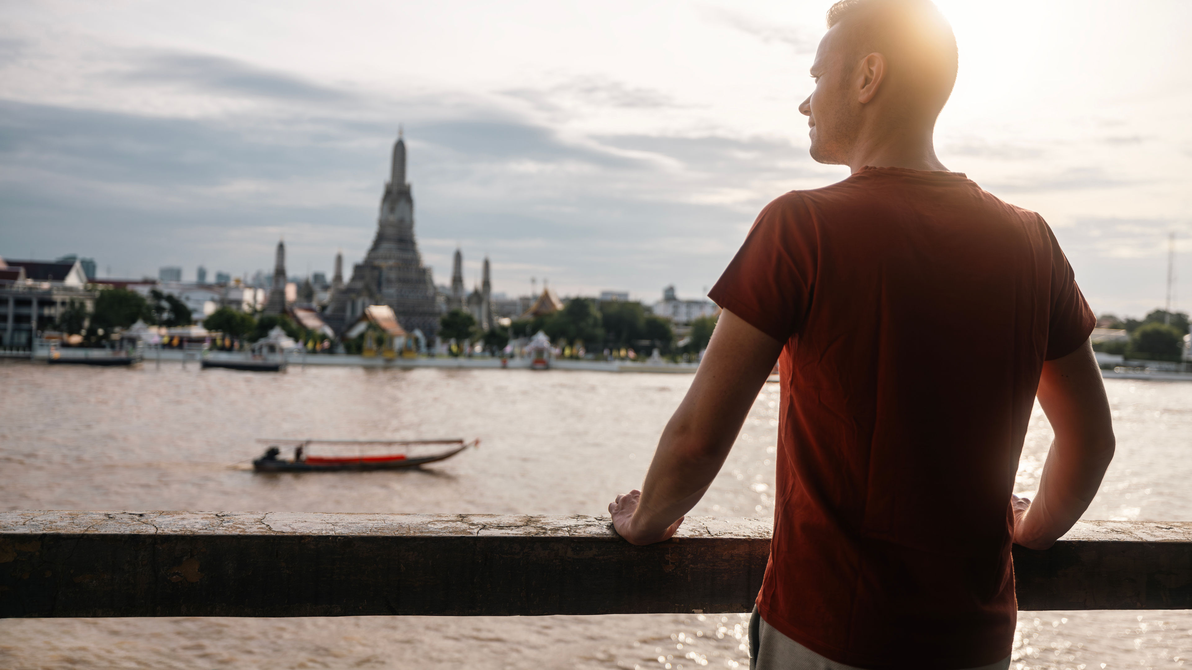A man looking at a market.